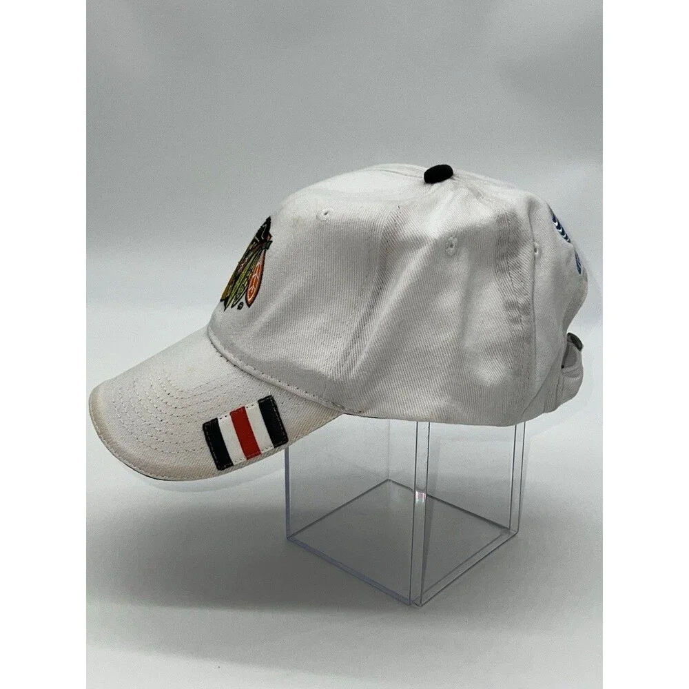 Chicago Blackhawks Hockey AT&T Kick 10 White Cotton Baseball Style Trucker Cap